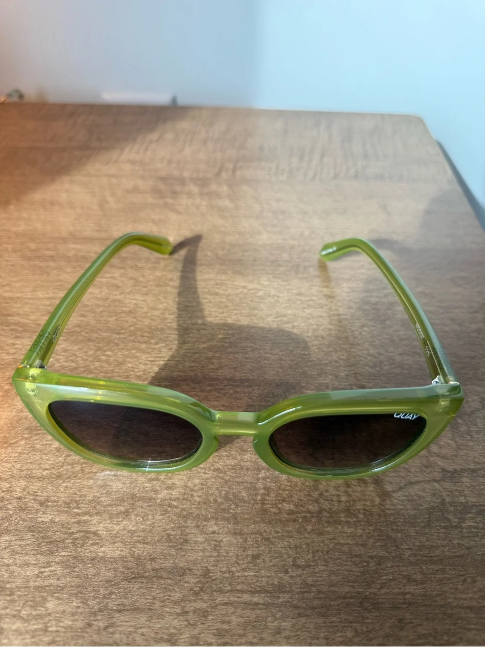Quay Olive Green Oversized Cat Eye Sunglasses